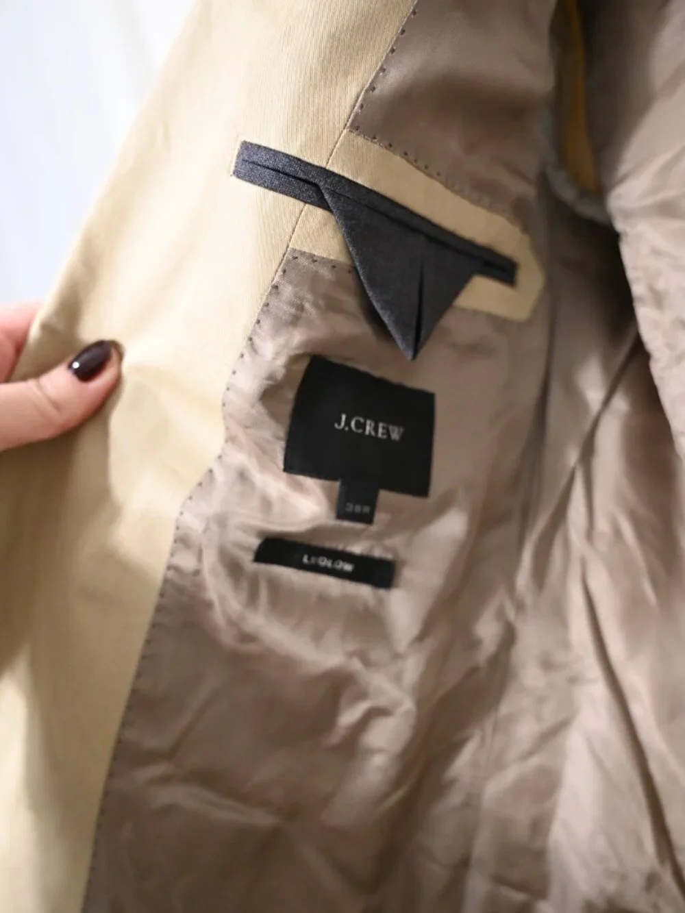 J. Crew Size 38R Ludlow Cotton Tan Blazer